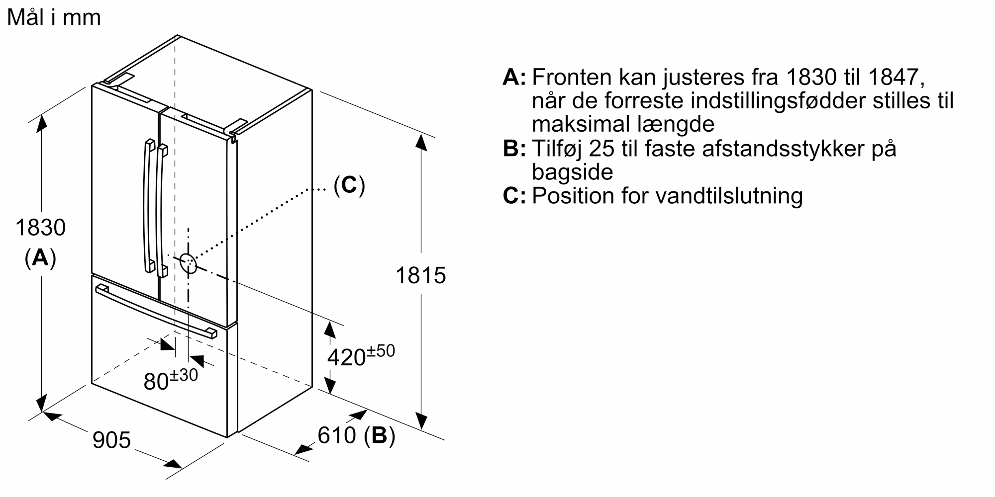 Bosch KFF96PIEP Køl/frys kombination